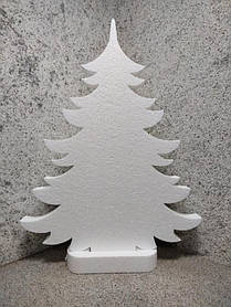 Ялинка висотою 50см на 37 см Товщ 5см з пінопласту на підставці без зірки.