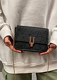 Жіноча маленька класична чорна сумка на ланцюжку чорний клатч, фото 6