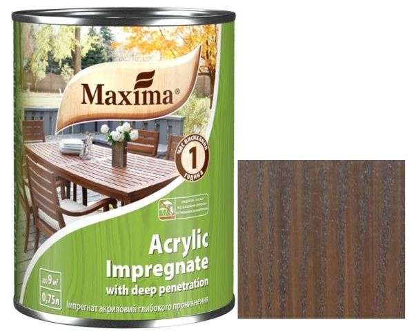Імпрегнат Maxima акриловий глибокого проникнення, коричневий, 0,75 л, фото 1