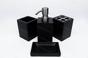 Аксесуари для ванної кімнати кам'яні чорні