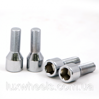 Болт колісний 277105 H M14X1,25X27 Хром Конус, Dголови = 20 мм, внутр. шестигранник 12 мм, фото 1
