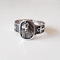 Кольцо Бастет серебряное египетская богиня Баст анкх талисман амулет