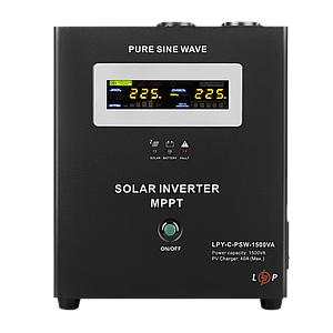 Сонячний інвертор (ДБЖ) LogicPower LPY-С-PSW-1500VA (1050Вт) MPPT 24V