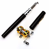 Телескопічна вудка ручка Fish Pen з котушкою (Чорна)