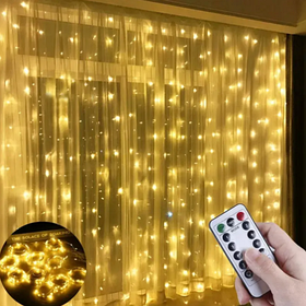 Велика крапля роси на пульту 3х3 метра 300 led на USB/Power bank Warm White 8 режимів світіння