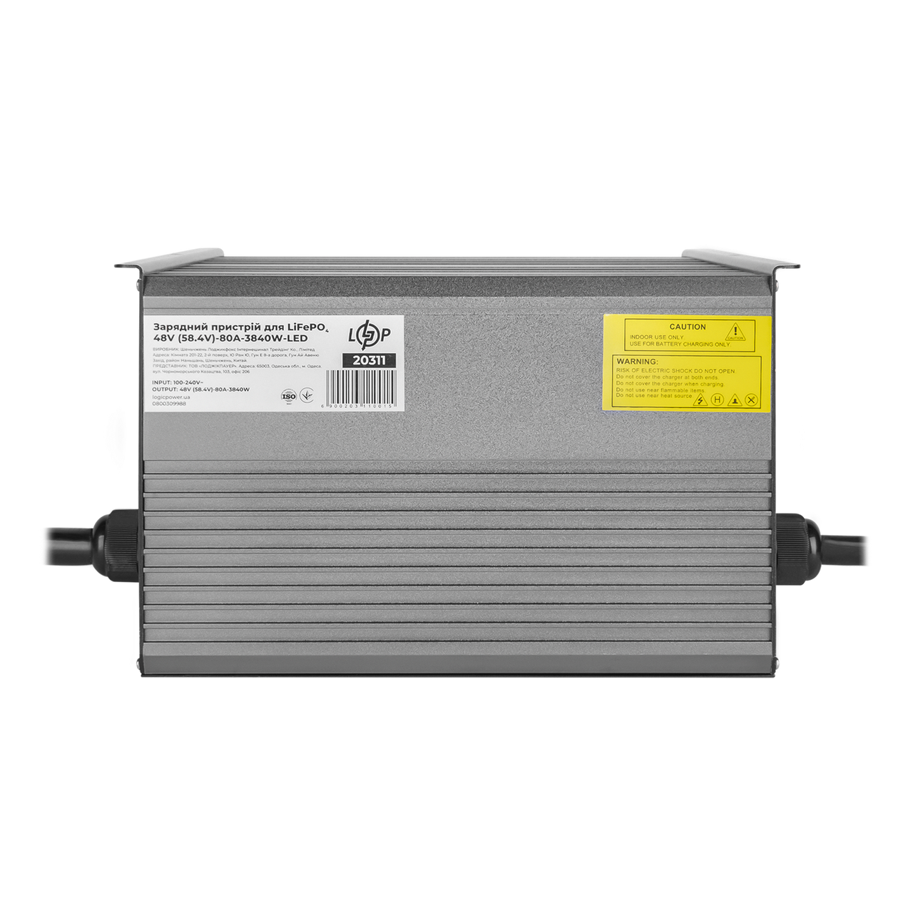 Зарядний пристрій для акумуляторів LiFePO4 48V (58.4V)-80A-3840W-LED, фото 1