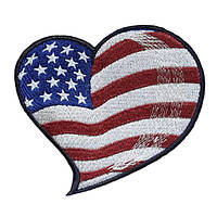 Шеврон Нашивка Сердце USA на липучке НШВ-058 Бело-красно-синий (59508321)
