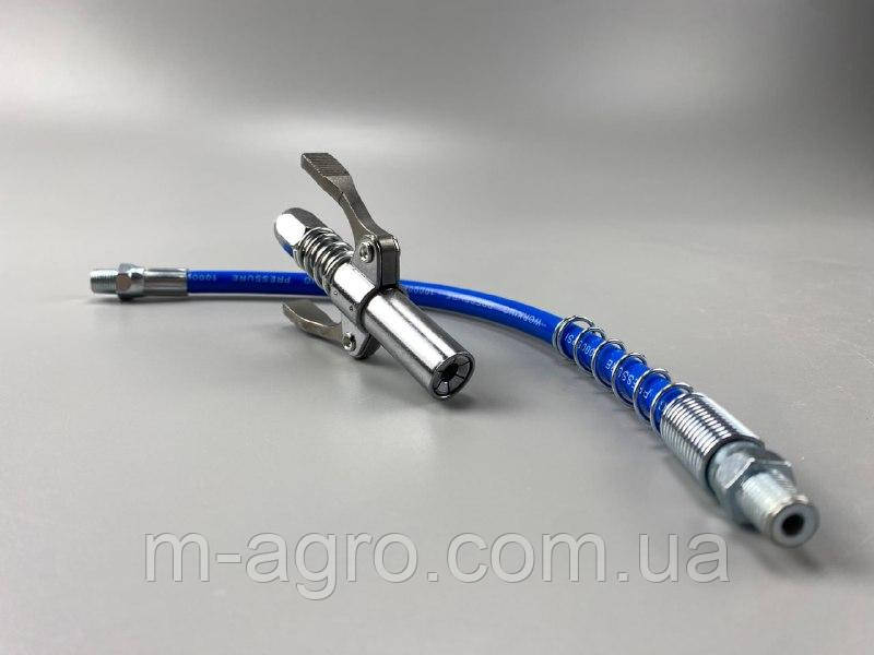 Насадка швидкознімна на шприц для змащування Heavy Duty + шланг з пружиною для мастильного пістолета