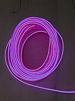 Гнучкий неоновий шнур у салон авто 5 м в USB Фіолетовий, холодний неон (з інвертором), контурна підсвітка