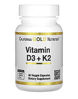 Вітаміни D3 і K2, 125 мкг/120 мкг, California Gold Nutrition, 60 вегетаріанських капсул