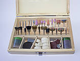 Набор насадок для граверов, бормашин 100шт в деревянном кейсе, фото 2