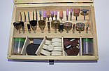 Набор насадок для граверов, бормашин 100шт в деревянном кейсе, фото 4