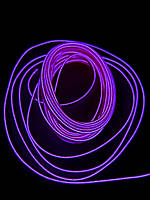 Гнучкий неоновий шнур у салон авто 5 м у прикурювач Фіолетовий, холодний неон (з інвертором) контурний