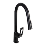 Змішувач для кухні з висувним виливом MONE Deluxe KINGDOM 7381381B Black, фото 2