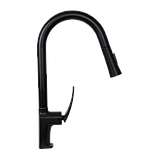 Змішувач для кухні з висувним виливом MONE Deluxe KINGDOM 7381381B Black, фото 3