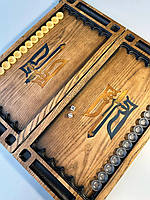 Нарди дерев'яні подарунокві з епоксидною смолою Козацькому роду - нема переводу 48×24см, фото 3