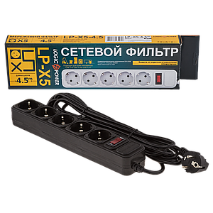 Мережевий фільтр LP-X5 4.5 м Black