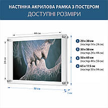 Панно фоторамка пластикове настінне 30 х 50 см (зображення 24 х 44 см) товщина 3 мм, фото 5