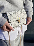 Жіноча сумка клатч на цепочці біла, фото 4