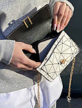 Жіноча сумка клатч на цепочці біла, фото 7