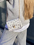 Жіноча сумка клатч на цепочці біла, фото 6