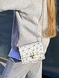 Жіноча сумка клатч на цепочці біла, фото 8