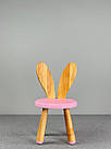 Дитячий стільчик для дівчинки зайчик "Банні" з натурального дерева Рожевий, фото 2