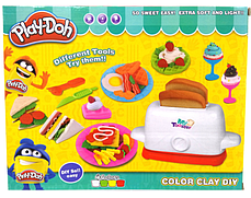 Ігровий кухонний дитячий набір PLAY-DOH з тостером і вафельницею для ліплення з пластиліну 677-C509, фото 4