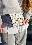 Жіноча маленька класична біла сумка на ланцюжку клатч білий, фото 8