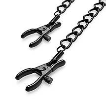 Затискачі для сосків Bedroom Fantasies Nipple Clamps with Chain - Black, фото 4