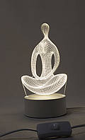 3D світильник, бра, Йога, білий (3 відтінку), 220В