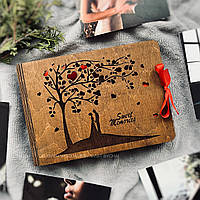 Фотоальбом в деревянной обложке с гравировкой "Sweet Memories" | Оригинальный подарок девушке, парню
