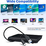 Зовнішній привод DVD-RW CD-RW Type-C дисковод USB 3.0 оптичний портативний пишучий ( BT686 ), фото 6