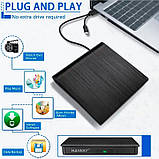 Зовнішній привод DVD-RW CD-RW Type-C дисковод USB 3.0 оптичний портативний пишучий ( BT686 ), фото 9