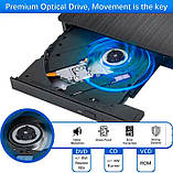 Зовнішній привод DVD-RW CD-RW Type-C дисковод USB 3.0 оптичний портативний пишучий ( BT686 ), фото 7