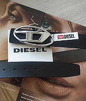 Модний шкіряний ремінь Diesel чорний