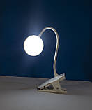 Лампа акумуляторна світлодіодна на прищіпці. USB/220/АКБ. Код 7072, фото 6