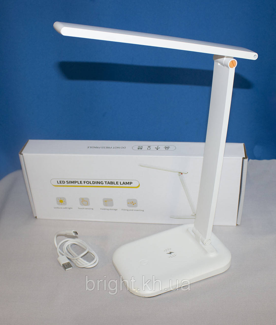 Настільна акумуляторна світлодіодна лампа, USB/220. Код 7078