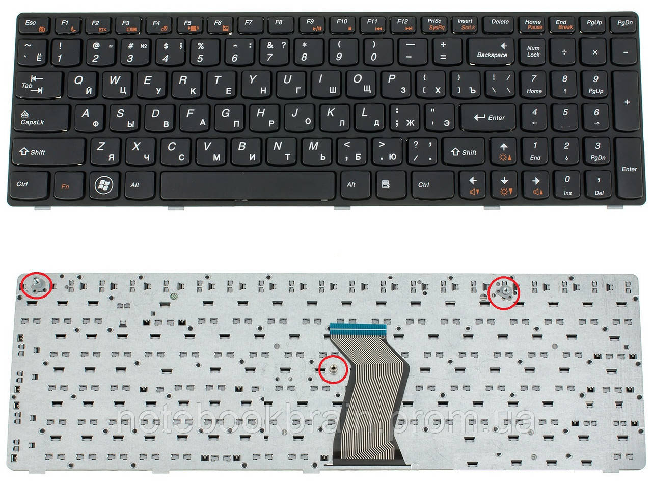 Клавиатура LENOVO G570, G575 Z560, Z565, V570, B570, B575, V580, B580, B590, V590, Z570, Z575 - фото 1 - id-p85118308
