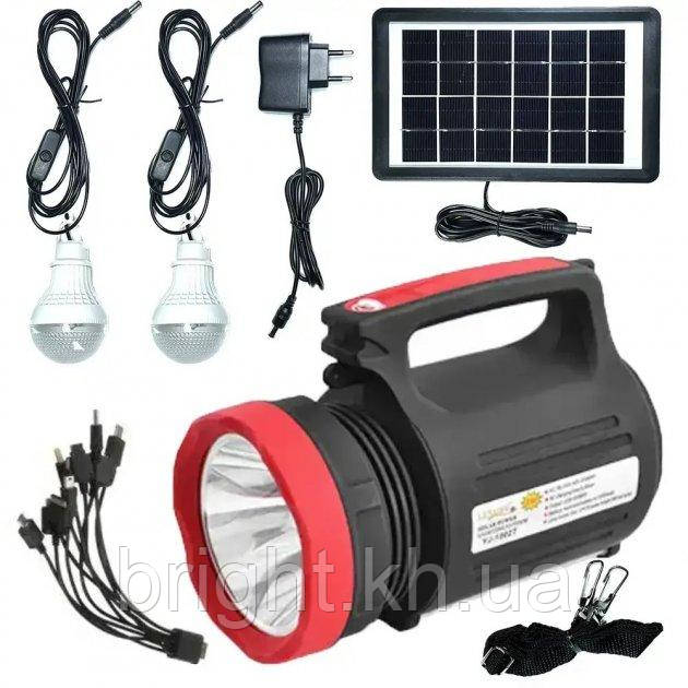 Акумуляторний ліхтар з боковим світлом YJ-1902T (5W+22SMD+Solar battery), фото 1