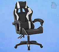 Кресло геймерское Bonro B-0519 белое поворотное игровое удобное до 150 кг качественное