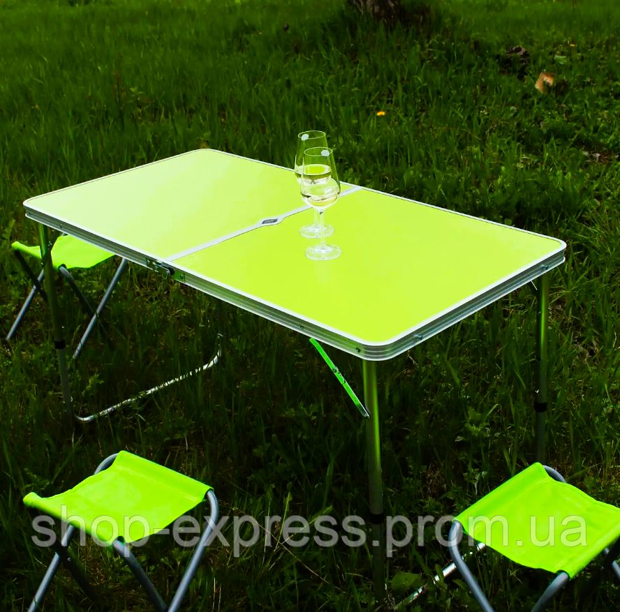Стол туристический раскладной, мебель для пикника туристические складные столы, садовые столы зеленый - фото 4 - id-p2038111524