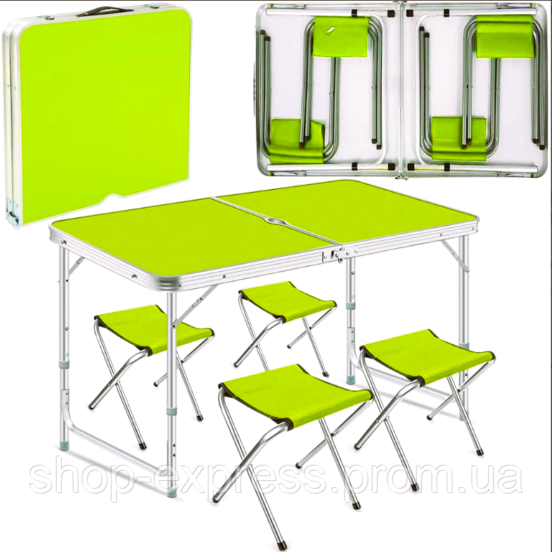 Стол туристический раскладной, мебель для пикника туристические складные столы, садовые столы зеленый - фото 5 - id-p2038111524