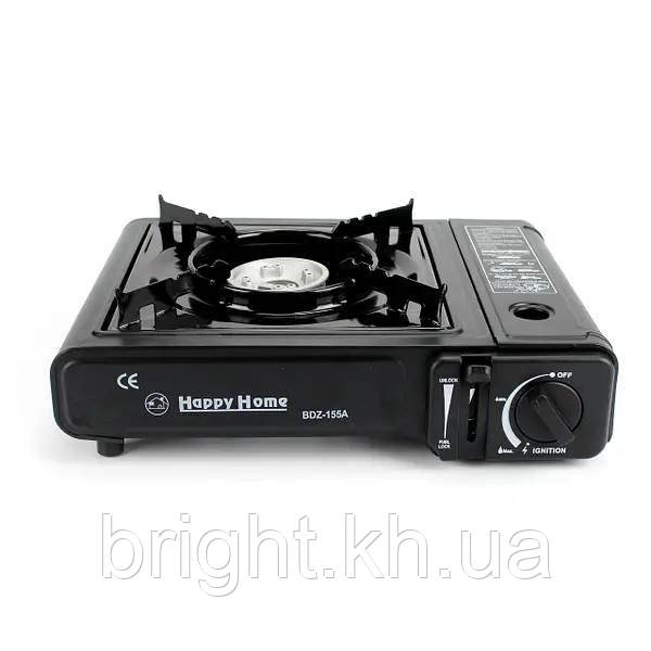 Портативна газова плита з адаптером у кейсі Happy home 155A