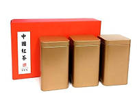 Подарунковий набір з 3х видів елітного китайського чаю, в металічних банках