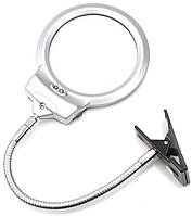 Лупа з підсвіткою настільна з прищіпкою 15122-1B