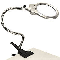 Лупа з підсвіткою настільна на прищіпці 15122-1A
