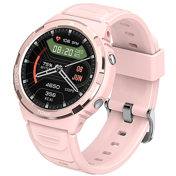 Жіночий розумний годинник смарт із дзвінком круглі рожеві водонепроникні Smart Watch фітнес браслет Kospet Tank S1