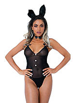 Костюм кролика Daring Intimates Classic Bunny, 3 предмети, чорний, S/M, фото 3