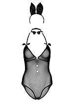 Костюм кролика Daring Intimates Classic Bunny, 3 предмети, чорний, S/M, фото 6